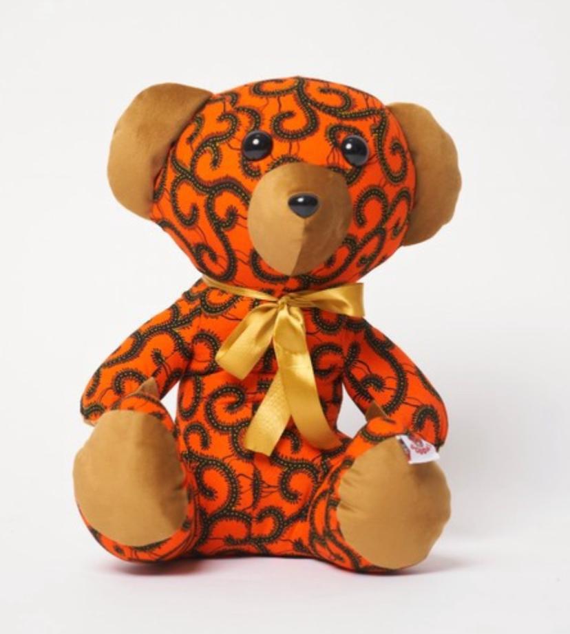 Peluche Ourson en pagne wax france